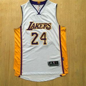 Maillot De Basket Los Angeles Lakers Kobe Bryant 24 Brode Tissu AU Blanc